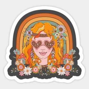 Retro hippie rainbow! Sticker